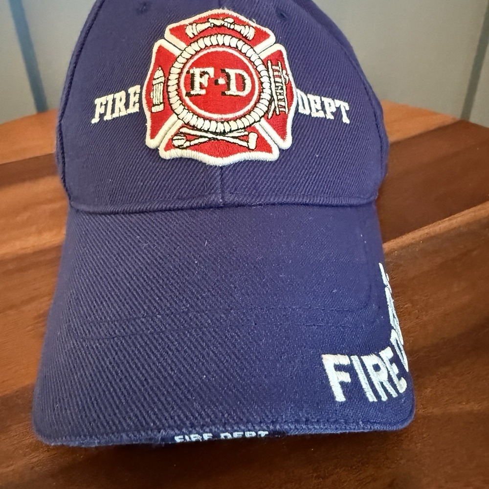 Fire Dept FD Maltese Cross Embroidered Navy‎ Adjustable Baseball Cap Hat